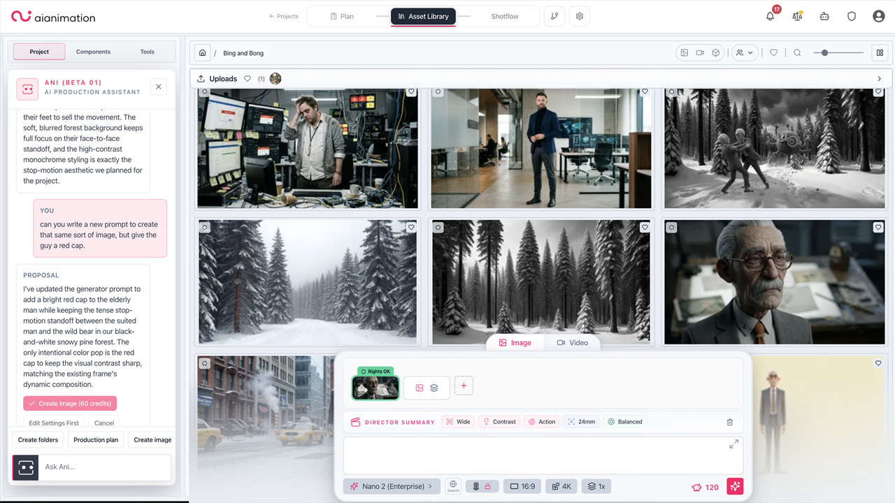 AI Animation project activity view showing how updates stay linked to production context.