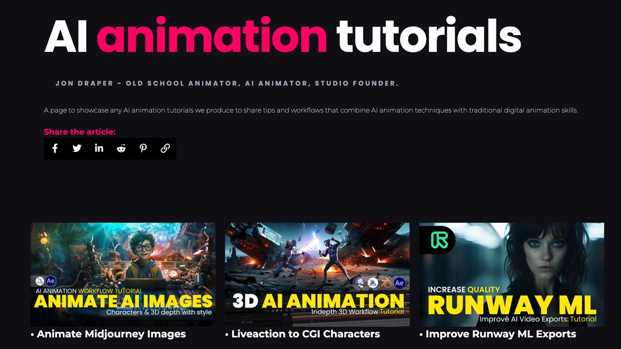 AI animation tutorials