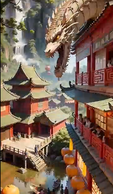 100% AI generated animation, Chinese style