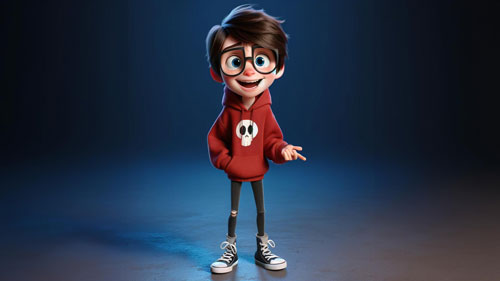3D Pixar style character generated with midjourney.