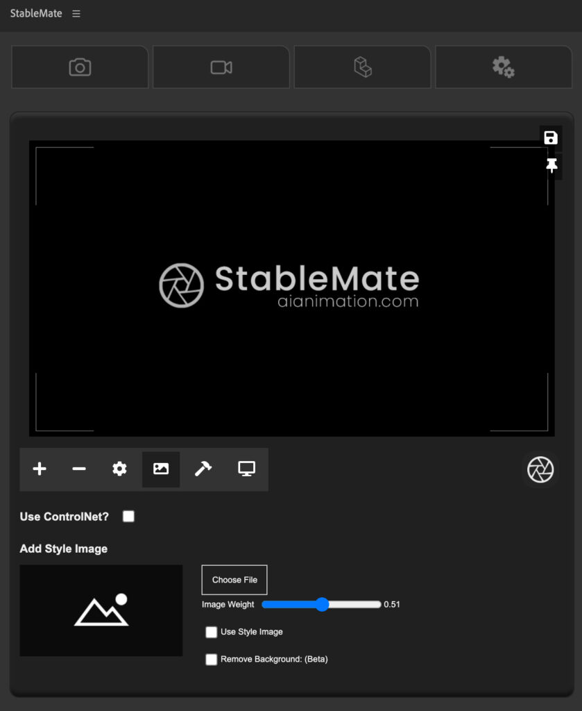 Stablemate AI plugin UI for Adobe After Effects .
