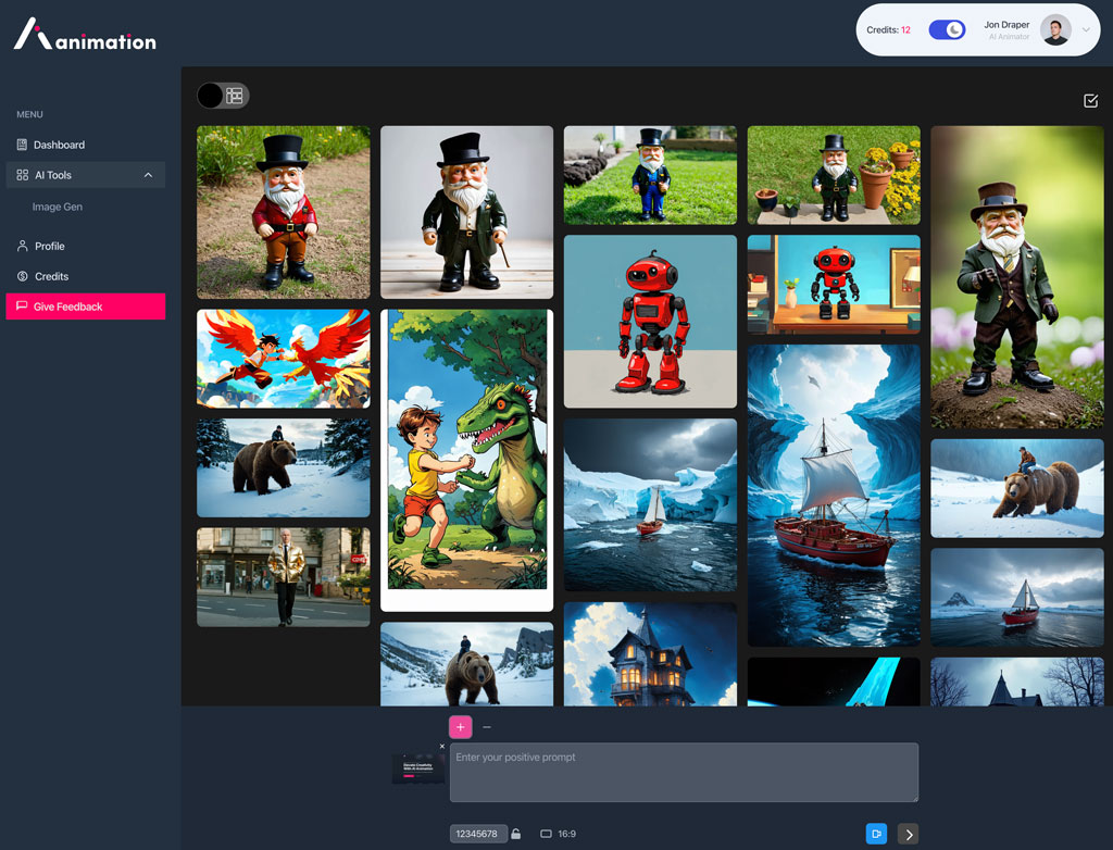 AI animation and image generation platform